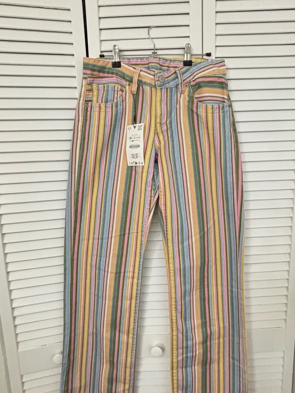 Zara TRF STRIPED LOW-RISE WIDE-LEG JEANS